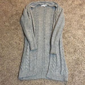 long, grey, cardigan size small
